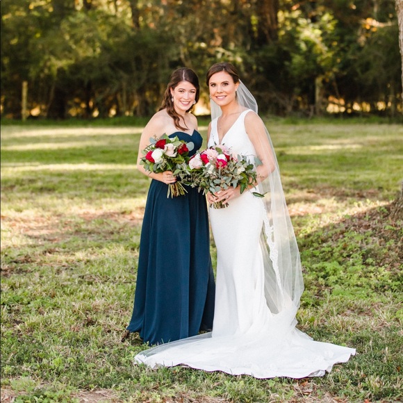 Azazie Yazmin Dark Navy bridesmaid dress - size 34 bust, 27.5 waist, 37.5 hips - Picture 12 of 12